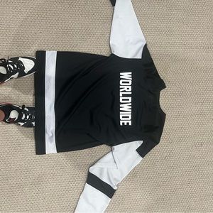 HUF hockey jersey. Size large. Black-and-white.
